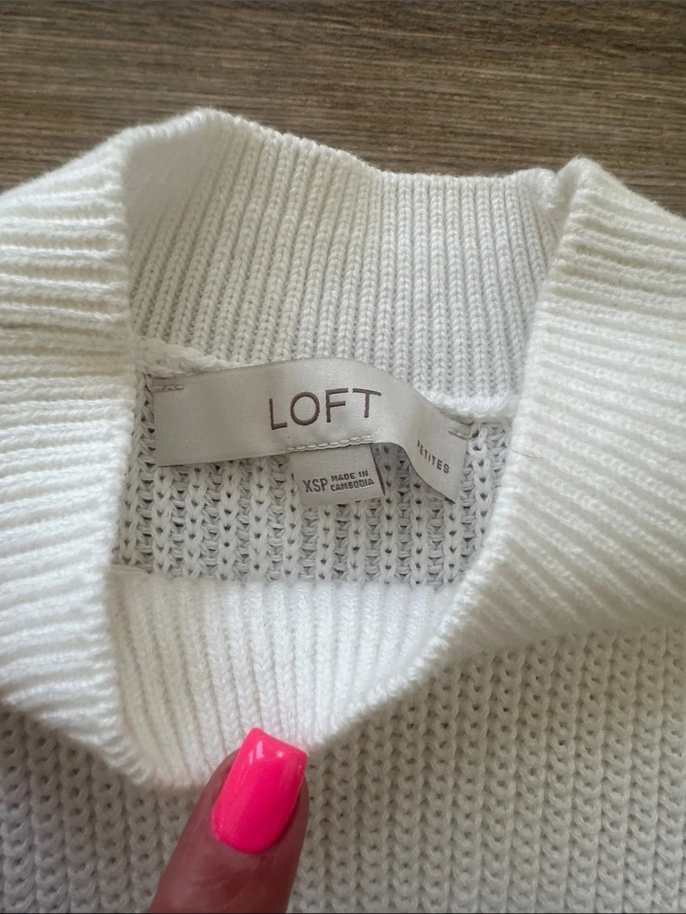 NEW LOFT White Sleeveless Mock Neck Sweater Knit Tank XSP